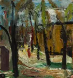 Wilhelm Thöny, Street, 1922/23, oil on canvas on hardboard; framed