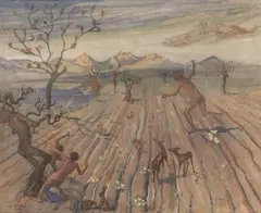 Oskar Laske, Der Frühling, 1921, oil tempera on canvas; framed