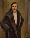 Sergius Pauser, Anny in a fur coat, 1928, oil on canvas; framed