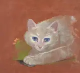Cat by Ludwig Heinrich Jungnickel, oil on canvas; framed, offered Jun 2026