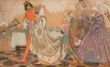 Norbertine Bresslern-Roth, Aschenbrödel, (Cinderella), a nine-part series of illustrations (from the 22-part fairy-tale frieze)