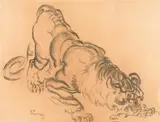 Ludwig Heinrich Jungnickel, Tiger, 1922, mixed media on paper; framed