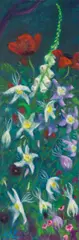 Werner Berg, Akelei, Fingerhut und Mohn, 1978, oil on canvas; framed