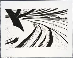 Werner Berg, Anweg (Cinquecento), 1980, woodcut on paper; framed