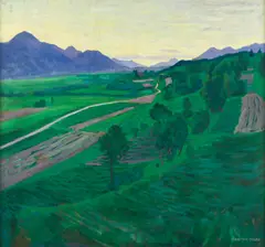 A view of the Gail Valley by Sebastian Isepp, 1910-13, oil on canvas; framed, offered Jun 2026