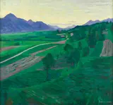 Sebastian Isepp, A view of the Gail Valley, 1910-13, oil on canvas; framed