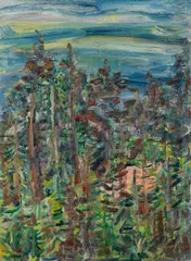 Anton Mahringer, Am Wörthersee, 1927, oil on cardboard; framed