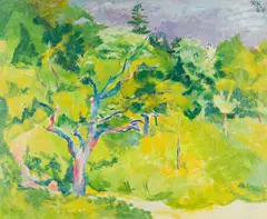 Robert Kohl, Landscape with a tree, 1924, oil on canvas; framed