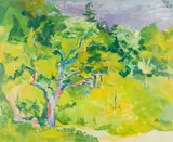 Robert Kohl, Landscape with a tree, 1924, oil on canvas; framed