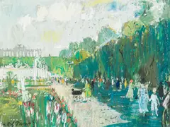 Hans Robert Pippal, Schönbrunn, pastel on paper; framed