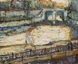 Hans Andreas, Mündung der Wien in den Donaukanal, 1979, oil on canvas; framed