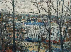 Hans Andreas, A City View of Paris, 1979, oil on hardboard; framed