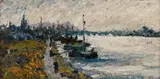 Hans Andreas, An the Donau, Handelskai, 1979, oil on hardboard; framed