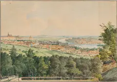 Thomas Ender, View of Prague, watercolour on paper on cardboard; unframed