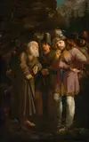 Joseph von Führich, Duke Borziwoy helps Hermit Iwan in the Forest, 1816/18, oil on canvas; framed