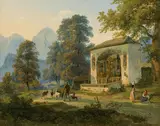Joseph Höger, Forest Chapel, Berchtesgaden, c. 1835, oil on paper on canvas; framed