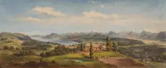 Jakob Canciani, View of Lake Wörthersee Facing East, oil on canvas; framed