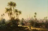 Friedrich Otto Georgi, View of Cairo, oil on canvas; framed