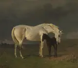 Emil Volkers, Mare with Foal in the Pasture
