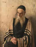 Portrait of a Rabbi by Alois Heinrich Priechenfried, oil on panel; framed, sold Dec 2025