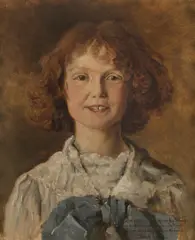 Gyula Basch, Portrait of a Girl, oil on canvas; framed