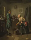 Leopold Loeffler, First Day of School, 1856, oil on canvas; framed