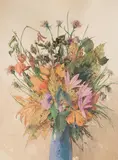 Gustav Feith, Autumn Bouquet, 1945, watercolour on paper; framed