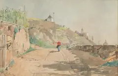 Eduard Zetsche, Stein on the Danube, 1898, watercolour on paper; framed
