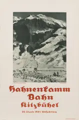 Alfons Walde, Hahnenkamm Bahn Kitzbühel, c. 1932, Poster (offset print); unframed
