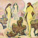 Koloman Moser, Drei weibliche Akte in Landschaft (Drei Grazien)