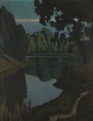 Max Kahrer, Engllacke (in der Au von Klosterneuburg), 1934, oil on panel; framed