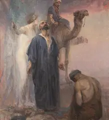 Carl Fahringer, Eine Vision des Propheten Mohammed, 1911, oil on canvas; framed