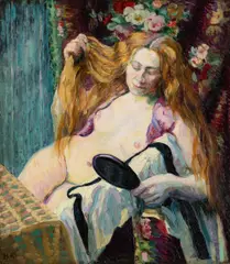 Helene Funke, La femme à la glace, c. 1905-07, oil on panel; framed