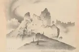 Franz Sedlacek, Felsenlandschaft 3, 1941, pencil on paper; framed