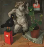 Rudolf Wacker, Stillleben mit Engel, 1926, oil on canvas; framed