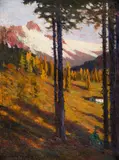 Artur Nikodem, Zufritt im Martelltal, 1909, oil on canvas on cardboard; framed