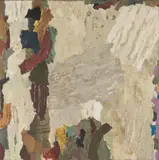 Max Weiler, Stehende Form, 1957, oil, egg tempera on canvas; framed