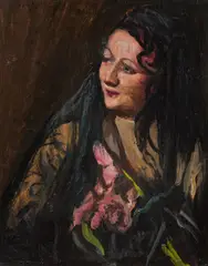 Josef Dobrowsky, Portrait of a woman, 1944, oil on panel; framed