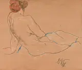 Otto Rudolf Schatz, Female nude from behind with red hair