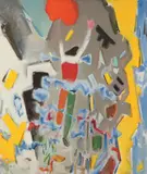 Franz Lerch, Die Erhebung, 1974, oil on canvas; framed