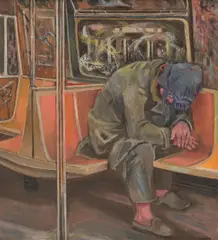 Edith Kramer, Subway I, 1985, oil on canvas; framed