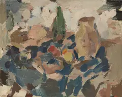 Gustav Hessing, Still Life with Jug and Bottle, c. 1950, oil on canvas; framed