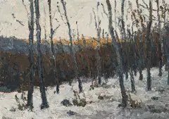 Hans Andreas, Wintery "Wienerwald" near Kahlenberg, 1977, oil on canvas; framed