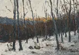 Hans Andreas, Wintery "Wienerwald" near Kahlenberg, 1977, oil on canvas; framed