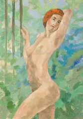 Franz Kaindl, Am Spalier, 2009, oil on canvas; framed