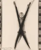 Arnulf Rainer, Die Bezwingung des Wassers, black chalk on photography; framed
