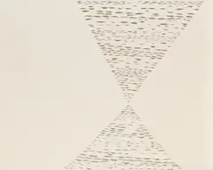 Hans Bischoffshausen, Raumspaltung, 1964, dispersion, PVC, relief filler, oil on canvas; unframed