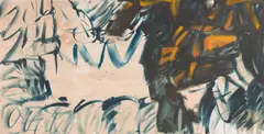 Josef Mikl, Großer Kopf in blauer Ebene, 1961, oil on canvas; unframed