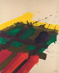 Markus Prachensky, Oliena 31, 1991, acrylic on canvas; framed