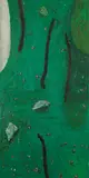 Gunter Damisch, 4 Stäbe / Grünes Stäbefeld, 1989, oil on canvas; unframed